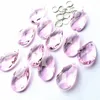 Chandelier Crystal Free Rings Pink Color 38 22mm 50pcs K9 Pendants Prisms For Window Suncathers Christmas Tree Decoration
