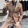 Men's Suits Suit Set 3-piece Jacket Vest Pants High-end Fashion Business Banquet Dress Wedding Social Designer