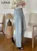 Jeans Femme CJFHJE Large Jambe Droite Femmes Y2K Pantalon Taille Haute Été Coréen Fashioin Bleu Clair Poche Lâche Pantalon Occasionnel Femme