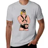 Erkek Polos Deri He-Man T-Shirt Anime Yaz Top Kısa Kollu Siyah Tişört