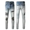 Miri Jeans Hommes Designer Haute Qualité Mode Cool Style Luxe Denim Pantalon En Détresse Ripped Biker Noir Bleu Jean Slim Fit Moto Taille 28-40