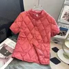 Женские тренчи Пуховая короткая куртка-пуховик Chaquetas Mujer Толстая верхняя одежда с хлопковой подкладкой Верхние Однотонные пальто в клетку Парки в клетку Получерные