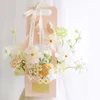 Gift Wrap 5pcs Waterproof Paper Packing Bag Florist Fresh Flower Carrier Portable Foldable Bouquet Bags For Mother's Day