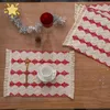 Tovagliette 1 pz Natale Posate Zerbino Due Colori Impiombato Tessuto Da Tavola Stile Nappa Isolamento Pad Cibo Occidentale Materiale di Cotone