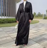 Etnische kleding Mode Satijn Moslim Jurk Dubai Abaya Lange Jurken Vrouwen Vest Gewaden Islam Afrikaanse Voor Musulman