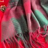 Christmas style cashmere scarves for women in Japan and South Korea in winter woven concave convex texture dual-use plaid shawl 231015