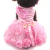 Vestuário para cães XKSRWE Cão de estimação Princesa Vestido de casamento Tutu Rosette Bow Vestidos Gato Cachorrinho Saia SpringSummer Roupas Vestuário 2 Cores 231023