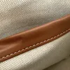 Borsa tote per la spesa stampata Borsa a tracolla di grande capacità Borsa da viaggio in tela di canapa di cotone Borsa classica con tracolla in pelle rimovibile con lettera Borsa di alta qualità