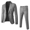 Men's Best Men's Beauty Set 2023 Solid Elegant Jacket Pants Set Ultra Thin Men's Formal Dress Set 231023