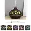 Essential Oils Diffusers Humidifier Aromatherapy Oil Diffuser Hollow Wood Grain Remote Control Ultrasonic Air Cool with 7 Color LED l231023