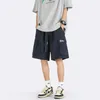 Calções masculinos estilo americano multi-bolso macacão verão estudante funcional solto causal high street calças de cinco pontos masculino roupas esportivas