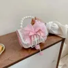 Sacs à main en dentelle Design pour enfants, porte-monnaie avec chaîne douce, sacs à bandoulière mignons pour bébés filles, portefeuille pour enfants