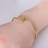 High Edition Clou Small Model Nail Bangles Bracelets for Girl Ladies Stainless Steel Thin Bracelet