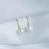 Dangle Earrings Noble Jewelry Sterling Silver 7-8mm Button Freshwater Pearl Drop Hook