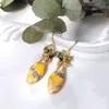 Dangle Earrings Lii Ji Natural Jasper With Green Yellow Tourmaline American 14K Gold Filled Handmade Jewelry