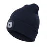 Beanie/Skull Caps Beanies for Man solid knit hat with LED light hip-hop style beret portable warm wool hat women's wholesale 231023