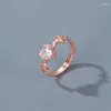 Anneaux de mariage délicat ECG coeur Zircon pour femmes mode coréenne charme doigt bijoux cadeaux de saint valentin articles de Couple 2023