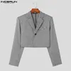 Camicie casual da uomo INCERUN Top stile coreano Bello abito da uomo scozzese design casual Party Spettacoli maschile ben aderente Blazer stile corto S-5XL 231023