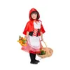 Cosplay traje de natal feminino designer cosplay traje de halloween traje bola de máscaras pequeno chapéu vermelho vestido capa desempenho das crianças traje