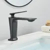 バスルームシンク蛇口Vidric Myqualife Black Tall Basin Brass Faucet Mixerタップシングルハンドルコールドウォーターデッキマウントバニティf