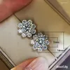 Oorknopjes CAOSHI schattig meisje bloemvormig oor briljante kristallen piercing elegante dame verlovingsaccessoires romantische sieraden