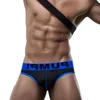 Cuecas sexy roupa interior homens briefs de algodão homem gay breve pênis respirável biquíni u convexo cuecas masculinas