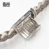 Pulsera Punk de Hip Hop de anillo de hombre de Plata de Ley 925 de moda de moissanita hecha en fábrica