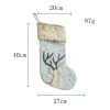 Christmas Stocking Cartoon Reindeer Fireplace Hanging Stockings for Family Christmas Decoration