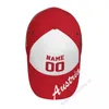 Gorras de bola Nombre personalizado Número Austria Bandera del país Impresión 3D Verano Sol Gorra de béisbol Transpirable Ajustable Hombres Mujeres Sombrero al aire libre