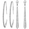Studörhängen Original 925 Sterling Silver Shooting Stars Drop Oval Spark med Crystal Hoop Earring For Women Gift DIY Jewelry
