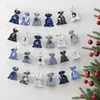 Juldekorationer 24st advent kalender presentpåsar 2024 år hängande Xmas Candy Drawstring Bag Countdown Decoration