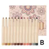 Ensemble de crayons de couleur ombre à paupières, affûtage de stylo longue durée avec bâton d'affûtage couché vers à soie 231023