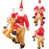 Cosplay Christmas Costume Women Designer Cosplay Costume Funny Parent-child Costume Props Elk Reindeer Riding Deer Santa Inflatable Clothing Adult