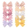 Hair Accessories 2pcs/set Girls Print Bows Hairpins Corduroy Safe Clips Barrettes For Infants Toddlers Baby Gift