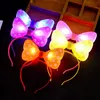 Party Hats 5 10pcs LED Horn Headband Multicolor Luminous Earrings Bow Hair Accessories Wedding Decoration Prop 231023