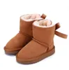 Bottines de neige en cuir véritable australienne pour enfants, chaussures d'hiver pour bébés, bottes de Ski chaudes pour tout-petits, Bailey 1 nœuds, taille 6