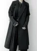 Trench da donna Cappotto da donna Primavera Autunno Nero Risvolto Doppia fila Bottone Giacca lunga Giacca a vento e giacche Abbigliamento 231023