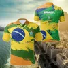 Herrpolos Brasilien flagga med vapen Anpassade poloshirts Summer Casual Streetwear Fashion Loose Jersey Plus Size Sportwear