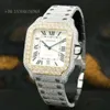 x5bi الهيب هوب يدويًا مثلجًا من موسانيت كوارتز باس الماس Tter VVS Moissanite Mechanical Watch