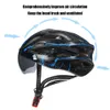 Skates Helmets Bicycle Helmet Breathable Cycling Helmet Men Women Removable Goggles Lens MTB Road Bike Helmet with LED Light 231023