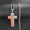 Pendant Necklaces Personalized Creative Design Cross Ball Sports Stainless Steel Necklace Men And Women Hip-Hop Punk Jewelry Gifts