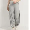 Pantalon femme solide attache coton lin pantalon de Yoga ample jambe large pantalons de survêtement Streetwear Cargo vêtements