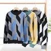 Pulls pour hommes Mâle Splice Automne Hiver Hommes Harajuku Exercice Style Laine Pull Top Qualité Mode Épais Chaud Tricot Pull