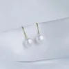 Dangle Earrings Noble Jewelry Sterling Silver 7-8mm Button Freshwater Pearl Drop Hook