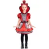 Halloween kostym kvinnor designer cosplay kostym halloween kostym röd hjärta drottning tryckt poker drottning alice i underlandet persika hjärta drottning kjol