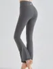 2024 Lu Lu Yoga Women Flare Pantsbed Babecut Leggingi wysoko pasażerskie rozłębia