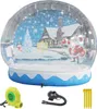 Decoración navideña, globo de nieve inflable, carpa de burbujas transparente, Papá Noel con fondo impreso y soplador para diversión