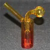 Mini cam yağ brülör bong bubbler sigara içme su borusu dab teçhizat bong kül yakalama karbonhidrat deliği çıkarılabilir yağ brülör borusu