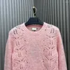 Kvinnors tröjor Autumn Soft Warm Cashmere Kvinnor Ulltröja Söt Y2K Style Thin Stick Undertop Hollow Out Pullovers Luxury Clothes