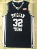 CUSTOM College Basketball porte les Brigham Young Cougars des hommes universitaires # 32 Jimmer Fredette 2010-11 Navy Blue College Basketball BYU Cougars Jer